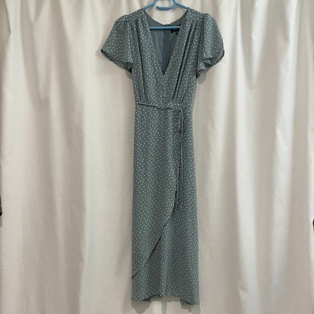 Faux-wrap cocktail midi dress, size small